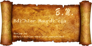 Böhler Maurícia névjegykártya